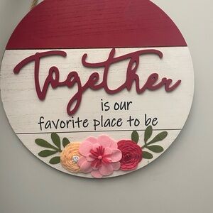 Red and White 'Together' Wall Decor